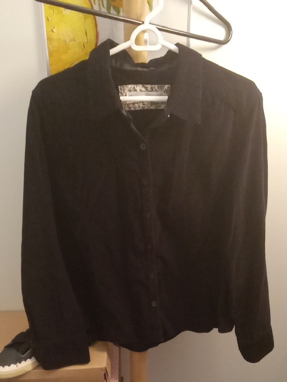 Womens Long Sleeve Corduroy Button Up